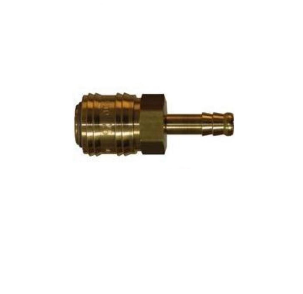 RECTUS BRASS COUPLER 1/8" BARB SGL SHUT-OFF SOCKET